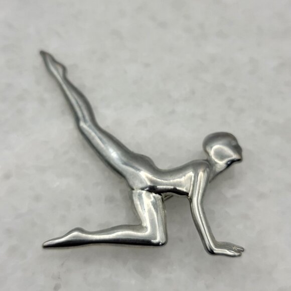 JJ Jewelry - Vintage 1988 JJ Gymnast Silvertone Pin
